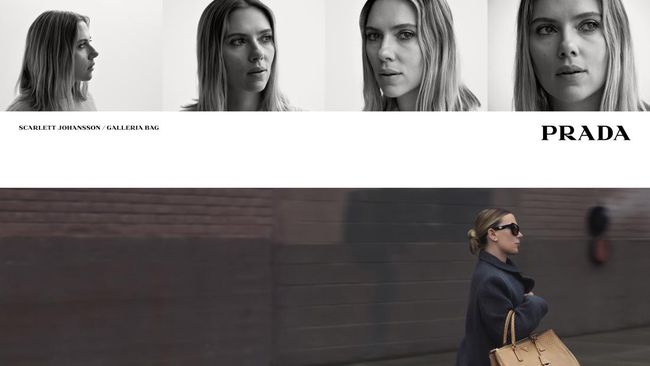 Sama Ikonis, Scarlett Johansson Digandeng Buat Kampanye Tas Prada&nbsp;Galleria
